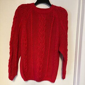 Hunters Run Red Knit Long Sleeve Sweater, Size L